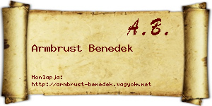 Armbrust Benedek névjegykártya